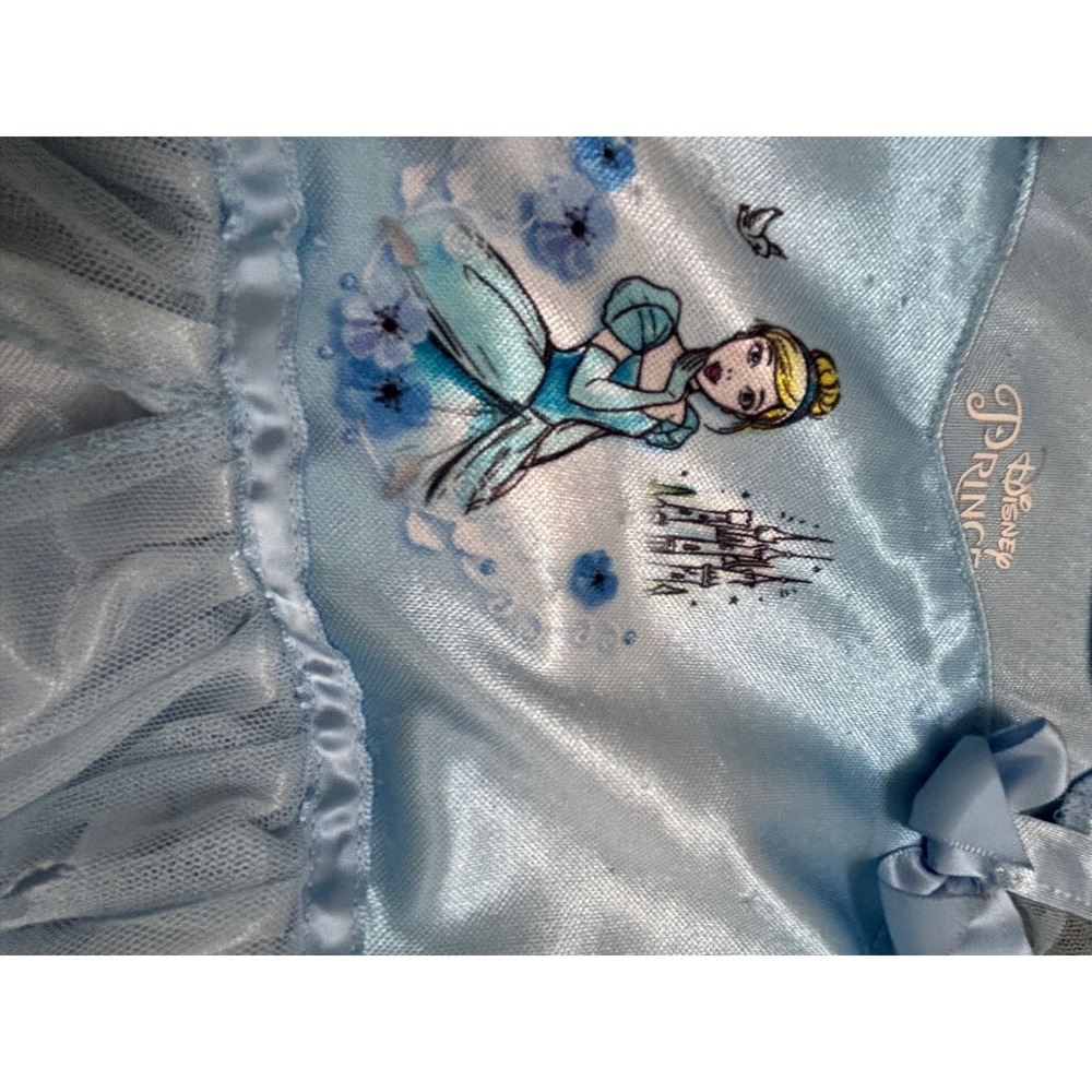 Disney Princess Cinderella Nightgown Light Blue Velour Mesh Dress 3T RN87652 - Picture 2 of 6